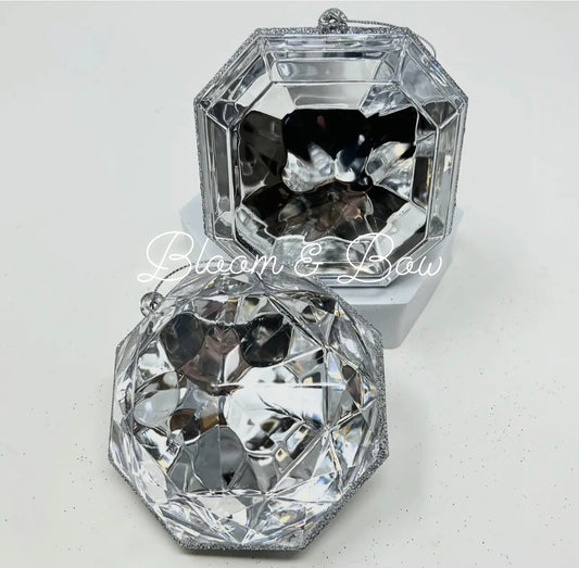4” Silver/Clear Gems 2 pack